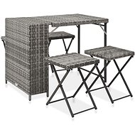 5-piece folding garden dining set gray polyratt 47442 47442 - Garden Furniture