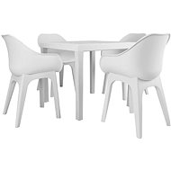 5-piece garden dining set white plastic 276112 276112 - Garden Furniture