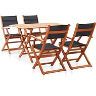 5-piece garden dining set black solid eucalyptus wood 278909 278909 - Garden Furniture
