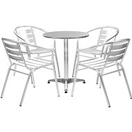 5-piece garden dining set aluminum silver 48720 48720 - Garden Furniture