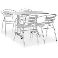 5-piece garden dining set aluminum silver 48721 48721 - Garden Furniture