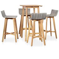 5-piece garden dining set solid acacia wood 44221 44221 - Garden Furniture
