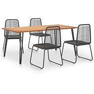5-piece garden dining set solid acacia wood and polyratan 3054412 3054412 - Garden Furniture