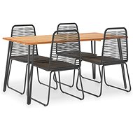 5-piece garden dining set solid acacia wood and polyratan 3054414 3054414 - Garden Furniture