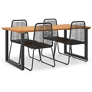5-piece garden dining set solid acacia wood and polyratan 3054417 3054417 - Garden Furniture