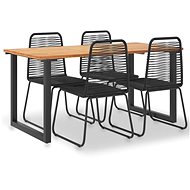 5-piece garden dining set solid acacia wood and polyratan 3054419 3054419 - Garden Furniture
