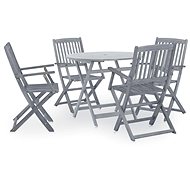 5-piece garden dining set solid acacia wood gray 46349 46349 - Garden Furniture