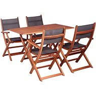 5-piece garden dining set solid eucalyptus and textile 45592 45592 - Garden Furniture