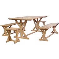 5-piece garden dining set solid teak wood 275876 275876 - Garden Furniture