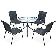 5-piece garden dining set steel black 43318 43318 - Garden Furniture