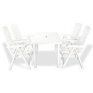 5-piece garden dining set plastic white 275074 275074 - Garden Furniture