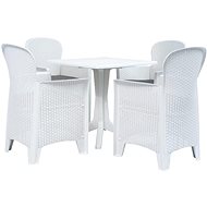 5-piece garden dining set plastic white 276156 276156 - Garden Furniture