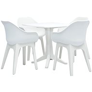 5-piece garden dining set plastic white 276160 276160 - Garden Furniture