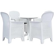 5-piece garden dining set plastic white 276168 276168 - Garden Furniture