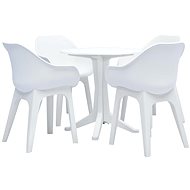 5-piece garden dining set plastic white 276172 276172 - Garden Furniture