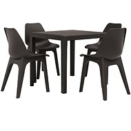 5-piece garden dining set plastic brown 276122 276122 - Garden Furniture