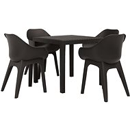 5-piece garden dining set plastic brown 276124 276124 - Garden Furniture