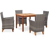 5-piece garden dining set polyratan and solid acacia gray 46000 46000 - Garden Furniture