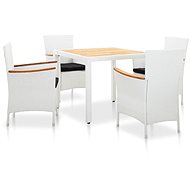 5-piece garden dining set white polyrate 45982 45982 - Garden Furniture