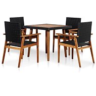 5-piece garden dining set polyratt black-brown 44074 44074 - Garden Furniture