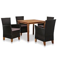 5-piece garden dining set polyratt black-brown 44096 44096 - Garden Furniture