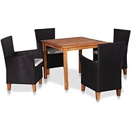 5-piece garden dining set polyratt black-brown 44100 44100 - Garden Furniture