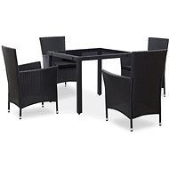 5-piece garden dining set polyratt black 45978 45978 - Garden Furniture
