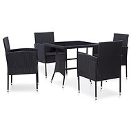 5-piece garden dining set polyratt black 46402 46402 - Garden Furniture