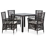 5-piece garden dining set polyratt brown 44084 44084 - Garden Furniture