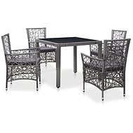 5-piece garden dining set polyratan gray 45994 45994 - Garden Furniture