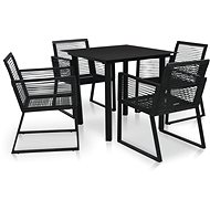 5-piece garden dining set PVC rattan black 48573 48573 - Garden Furniture