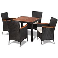 5-piece garden dining set with black polyrattan cushions 41307 41307 - Garden Furniture
