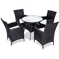 5-piece garden dining set with black polyrattan cushions 42576 42576 - Garden Furniture