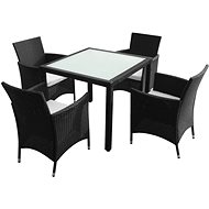 5-piece garden dining set with black polyrattan cushions 43122 43122 - Garden Furniture