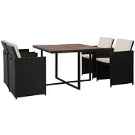 5-piece garden dining set with polyratan cushions black 43900 43900 - Garden Furniture