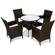 5-piece garden dining set with brown polyrattan cushions 42575 42575 - Garden Furniture