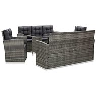 5-piece Garden Dining Set with Grey Cushions Polyrattan 46115 46115 - Garden Furniture
