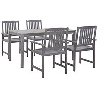 5-piece garden dining set gray solid acacia wood 45940 45940 - Garden Furniture