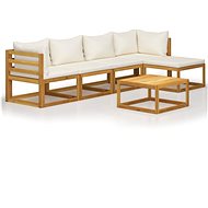 6-piece garden sofa cream cushion solid acacia 3057636 3057636 - Garden Furniture