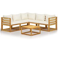 6-piece garden sofa cream cushion solid acacia 3057643 3057643 - Garden Furniture