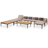 6-Piece Garden Sofa Set With Cushions Acacia Solid Brown 44247 44247 - Garden Furniture