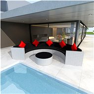 6-piece garden sofa with cushions polyratt white 43064 43064 - Garden Furniture
