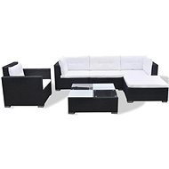 6-piece garden sofa with cushions polyratt black 42102 42102 - Garden Furniture
