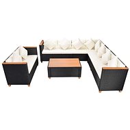 6-piece Garden Sofa Set with Cushions Polyrattan Black 42996 42996 - Garden Furniture