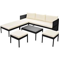 6-piece garden sofa with cushions polyratan black 43010 43010 - Garden Furniture