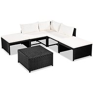 6-piece garden sofa with cushions polyratt black 44188 44188 - Garden Furniture