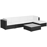 6-piece garden sofa with cushions polyratan black 44605 44605 - Garden Furniture