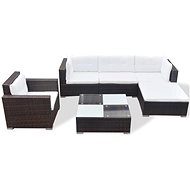 6-piece garden sofa with cushions polyratt brown 42101 42101 - Garden Furniture