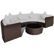 6-piece garden sofa with cushions polyratt brown 43060 43060 - Garden Furniture