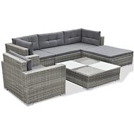 6-piece garden sofa with cushions polyrattan gray 41879 41879 - Garden Furniture